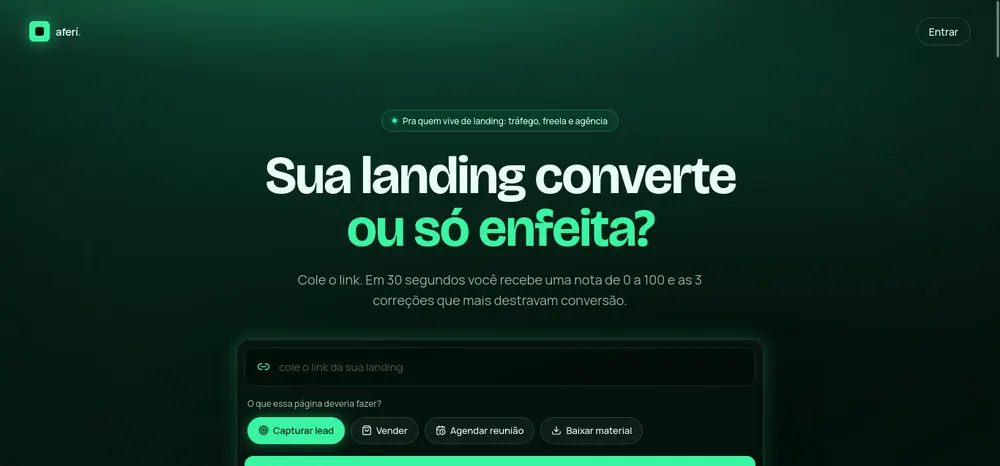 Screenshot of the aferí